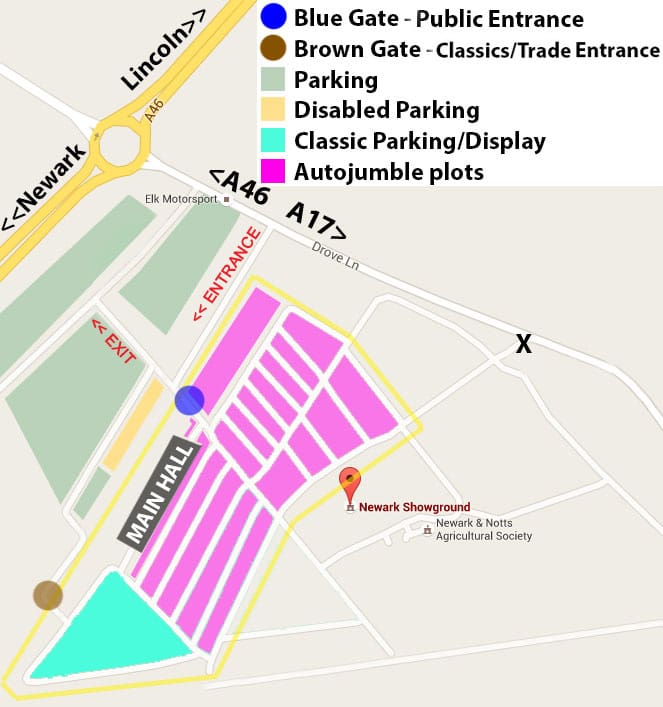 Newark Showground Map